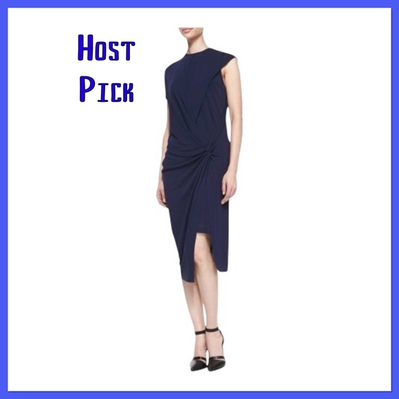 ⭐️ Host Pick ⭐️Helmut Lang blue asymmetrical dress size medium - Picture 1 of 12